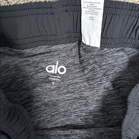 ALO Yoga Charcoal and Black Athletic Shorts with Leggings
